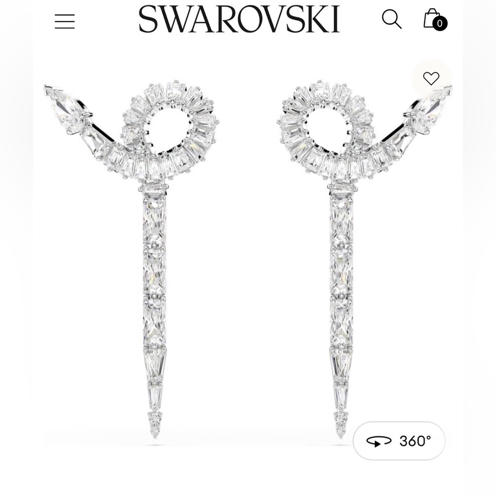 Swarovski Silver Crystal Loop Earrings